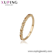 15004 Precio barato anillo de oro de alta calidad de configuración de canal de mujeres anillo de oro simple